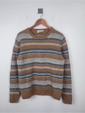 Officine Generale Men Marco Striped Wool Alpaca Sweater Size Medium